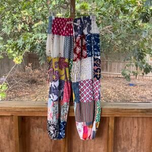 Jackpot Women's Colorful Patchwork Pull On Boho Pants Size 28"